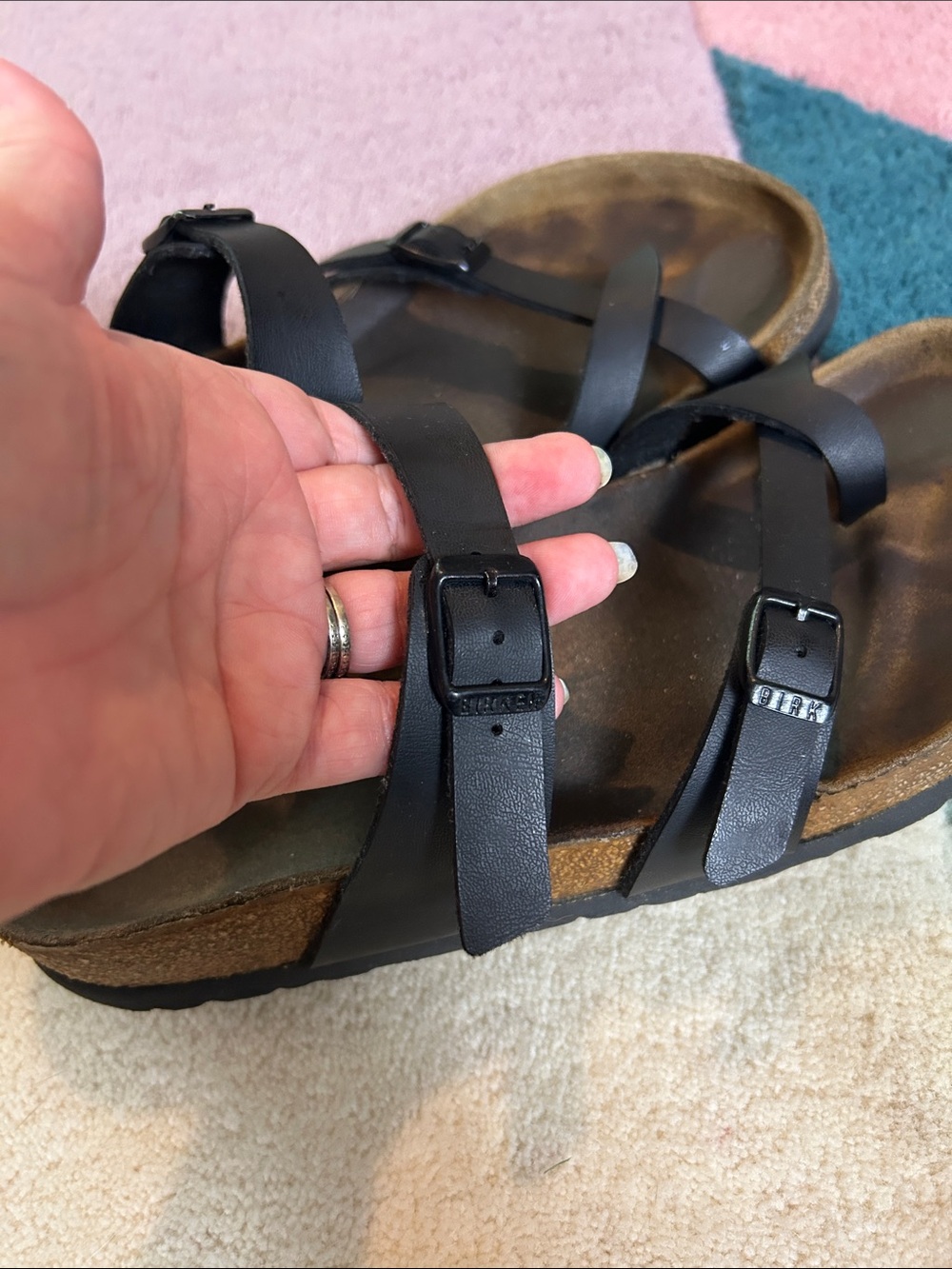 Birkenstock Mayari Black Oiled Leather Sandal size 38.5 - Picture 14 of 17
